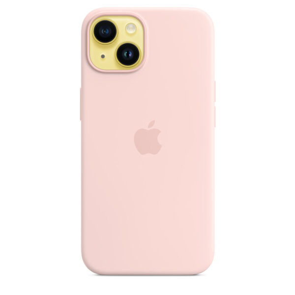 iPhone 14 Silicone Case with MagSafe - Chalk Pink - Image 3