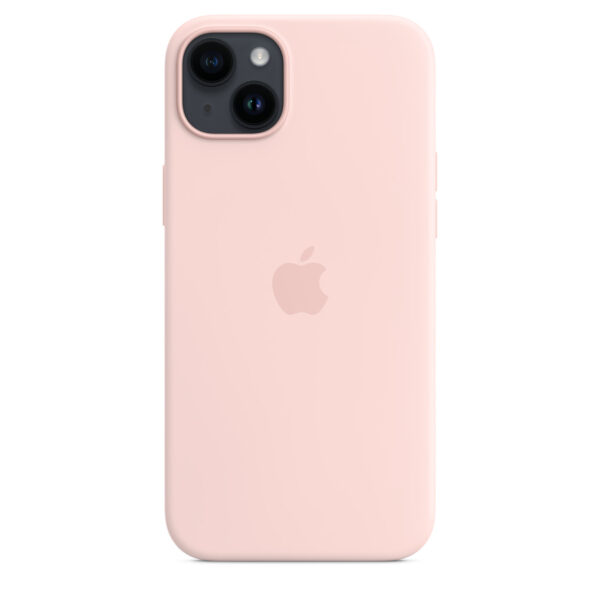 iPhone 14 Plus Silicone Case with MagSafe - Chalk Pink - Image 4