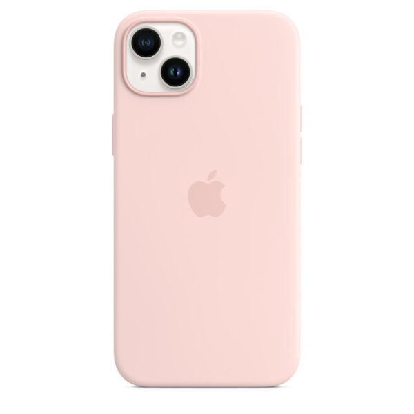 iPhone 14 Plus Silicone Case with MagSafe - Chalk Pink - Image 3