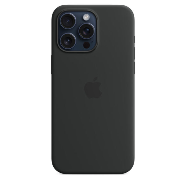 iPhone 15 Pro Max Silicone Case with MagSafe - Black - Image 4