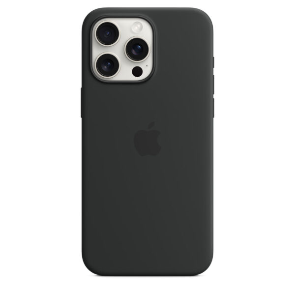 iPhone 15 Pro Max Silicone Case with MagSafe - Black - Image 3