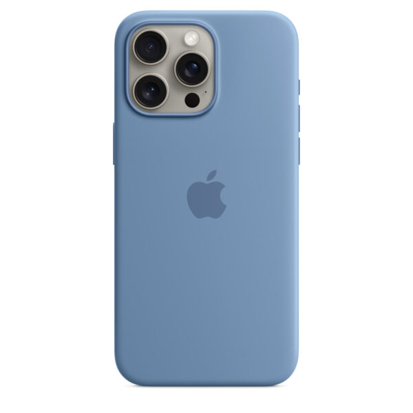 iPhone 15 Pro Max Silicone Case with MagSafe - Winter Blue - Image 2